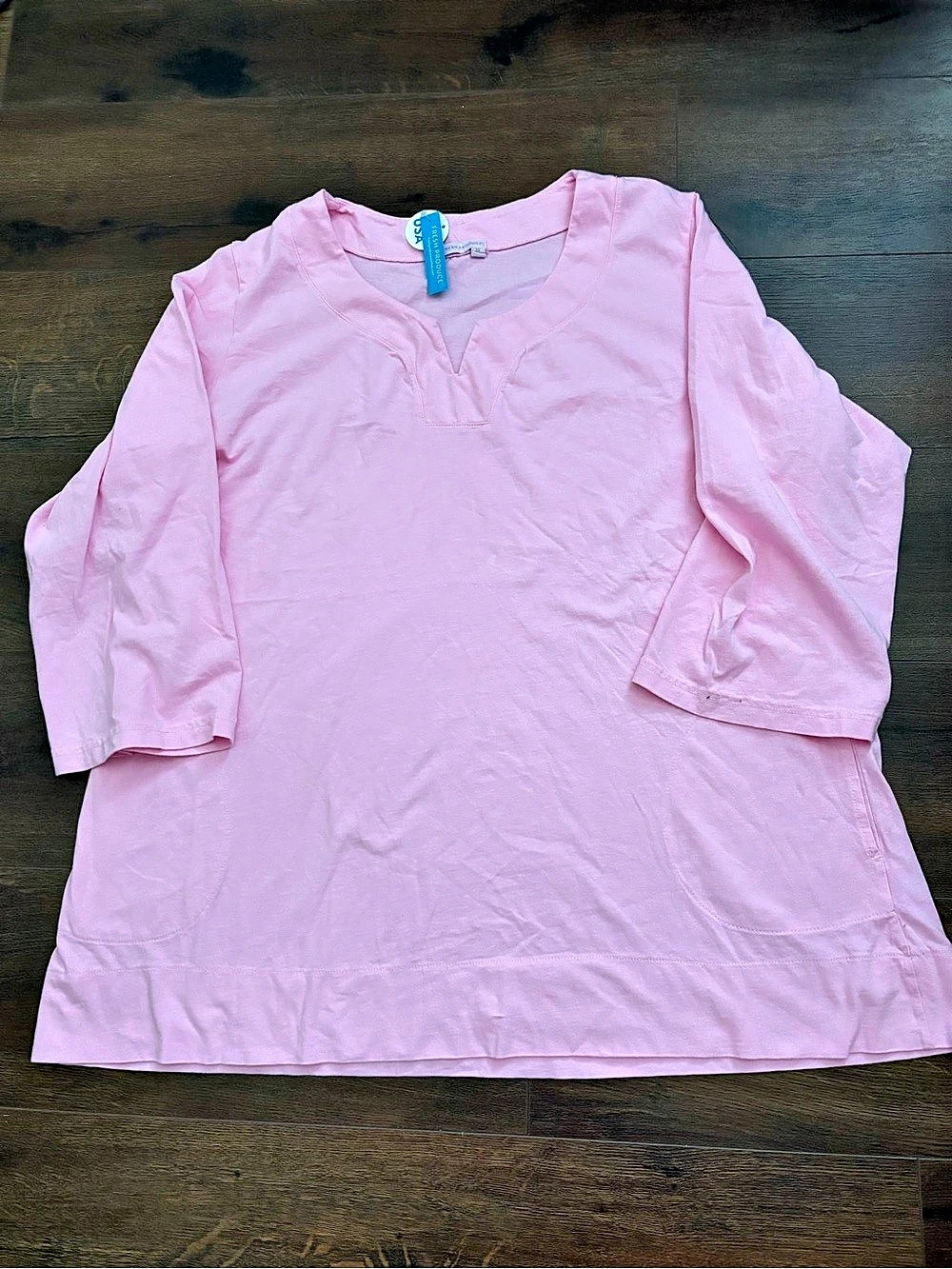 NWT Fresh Produce Jersey Tunic BLUSH PINK Cotton Size 2X NWT